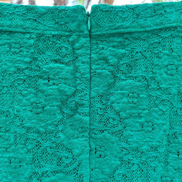Anthropologie Maeve Floral Lace Midi Skirt size Small Green Turquoise Teal - Picture 7 of 16